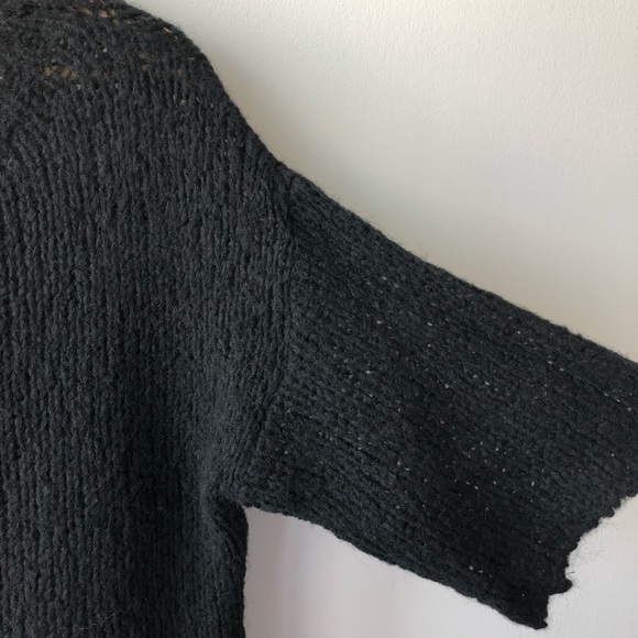 Zara Knit Italian Yarn Black Short Sleeve Sweater - Picture 4 of 5